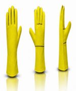 Multi View Yellow Dyed Split Leather Gauntlet Welding Gloves